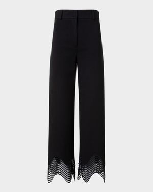 Chieko Waved Lace Wide Leg Jersey Pants