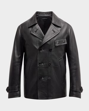 Men's Grained Goat Leather Peacoat