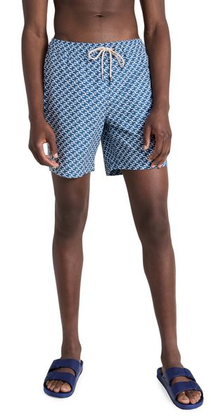Fair Harbor The Bayberry Swim Trunks 7 Navy Geo S