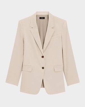 Oversized Crunch Linen Blazer