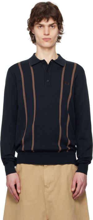 Fred Perry Navy Knitted Polo