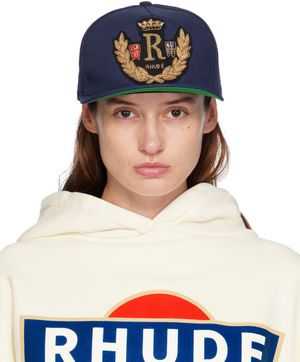 Rhude Navy Diana Crest Cap