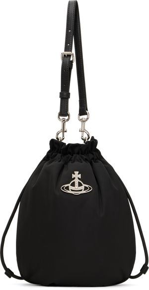 Vivienne Westwood Ensemble de sac et pochette noirs à cordon coulissant