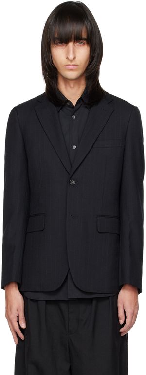 Comme des Garçons Homme Deux Gray Chalk Stripe Blazer