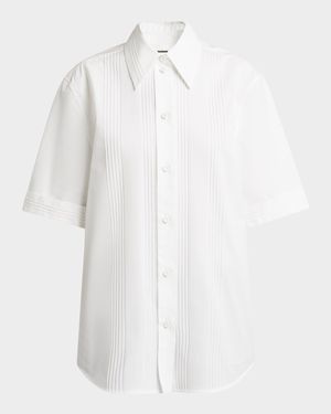 Pintuck Short-Sleeve Shirt