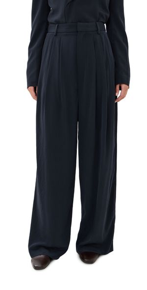 Tibi Relaxed Suiting Triple Pleat Pants Navy 8