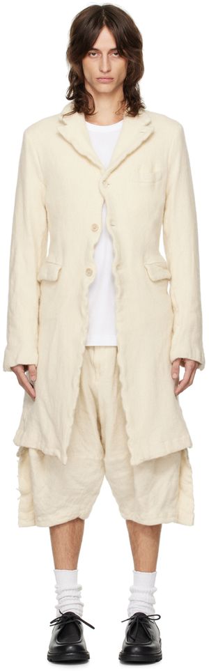 Comme des Garçons Homme Plus Off-White Brushed Coat