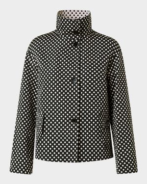 Polka-Dot Single-Breasted Jacket