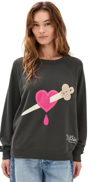 MOTHER The Biggie Concert Sweatshirt Heart Dagger M