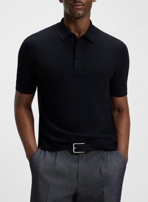 Boss - Polo en coton mélangé - Taille 3XL - Bleu