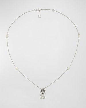 GG Marmont Flower Sterling Silver & Pearl Necklace
