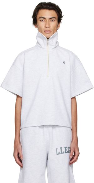 RECTO Polo gris à demi-glissière exclusif à SSENSE