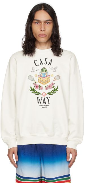 Casablanca White 'Casa Way' Sweatshirt