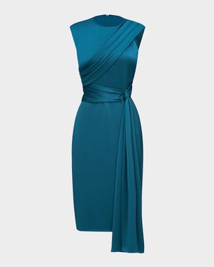 Josie Sleeveless Draped Cocktail Dress