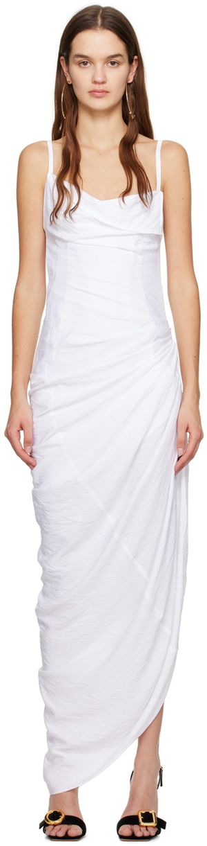 JACQUEMUS White Les Classiques 'La robe Saudade longue' Maxi Dress