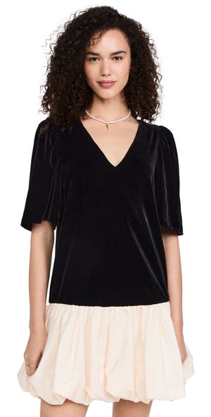 RHODE Juliana Velvet Dress Ink/Macadamia S