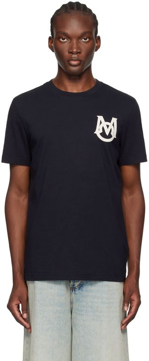 Moncler T-shirt bleu marine à monogramme