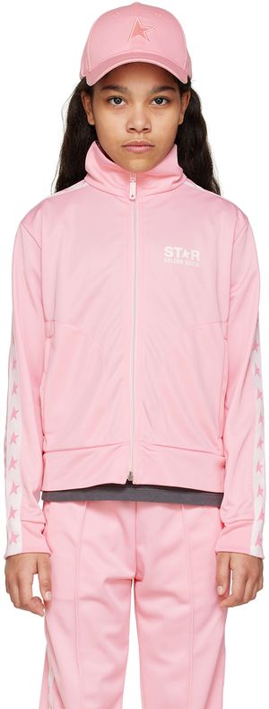 Golden Goose Enfant | Blouson de survêtement rose à logos