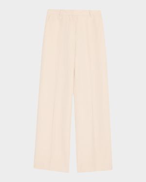 Gates Wide-Leg Silk-Linen Pants