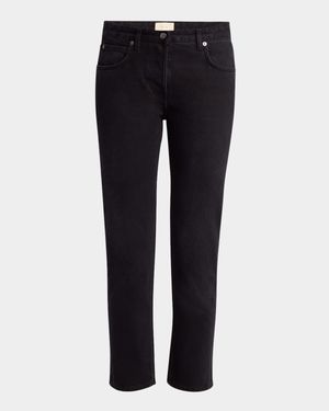 Riaco Mid-Rise Straight-Leg Ankle Jeans
