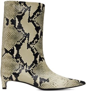 Jil Sander Off-White Pointed Toe Boots