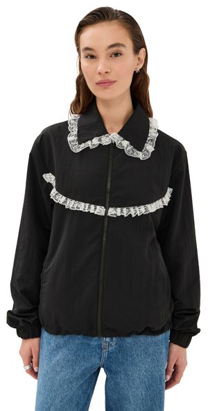 Tanner Fletcher Archie Lace Trim Track Jacket Black 2