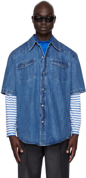 OUR LEGACY Chemise Frontier bleue en denim