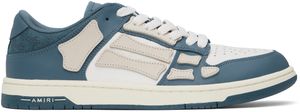 AMIRI White & Navy Debossed MA Quad Skel Top Low Sneakers
