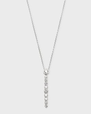 18K White Gold Diamond Drop Pendant, 0.80tcw