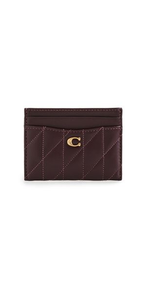 Coach Quilted Pillow Leather Essential Card Case B4/Black Currant One Size