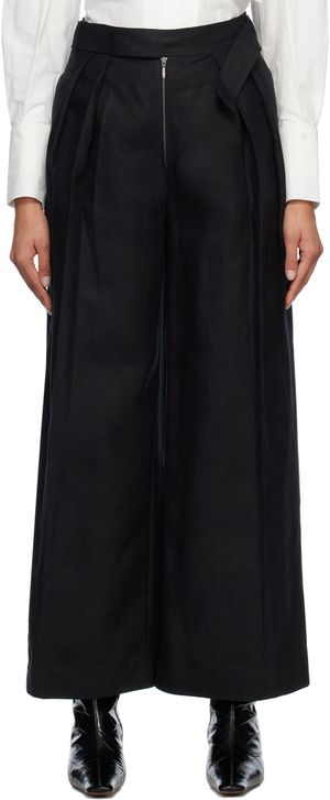 Subtle Le Nguyen Black Pleated Trousers