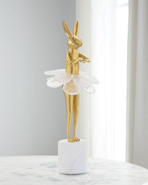 Ballerina Bunny 15" Sculpture on Marble Base II