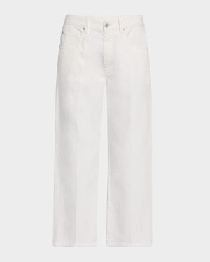 Soft Curved Wide-Leg Denim Jeans