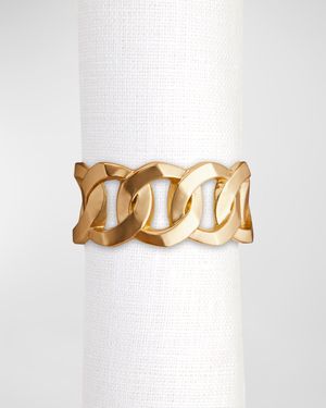 Cuban Link 24K Gold Napkin Rings Jewels, Set of 4