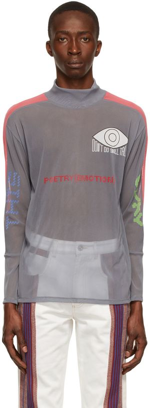 NOMA t.d. Col roulé gris en polyester édition Brain Dead