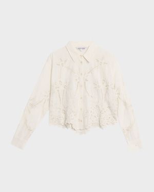 Aderes Eyelet Button-Front Shirt