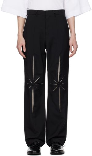 KUSIKOHC Black Tailored Origami Trousers
