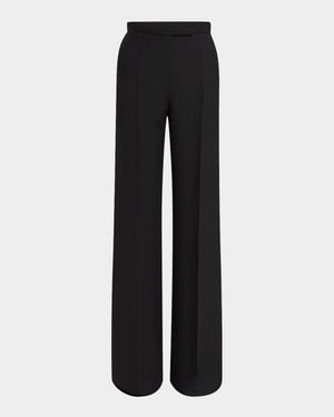 High-Rise Crepe Wide-Leg Pants