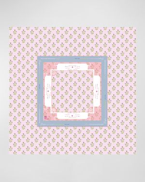 x Catherine Cartie Purple Thistle Instructional Mahjong Tablecloth, 56" Square