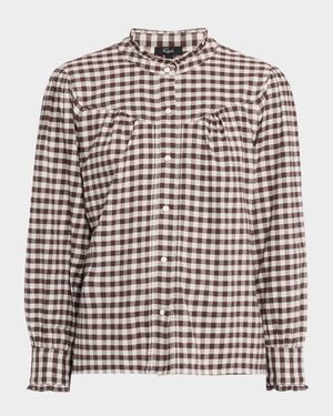 Alanna Check Long-Sleeve Blouse
