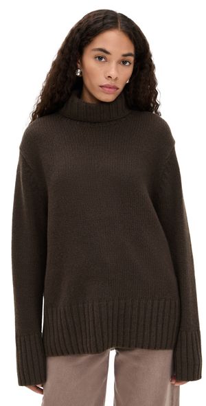 Jenni Kayne Jet Turtleneck Cashmere Sweater Chocolate M