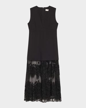 Arielle Lace V-Neck Midi Dress