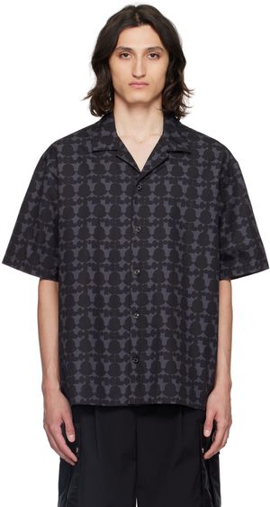 Moncler Gray & Black Print Shirt