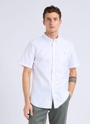 Farah - Chemise ajustée à manches courtes - Taille XL - Blanc