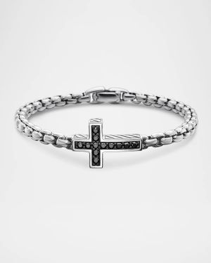 Men's Streamline Cross Bracelet in Silver, 5mm
