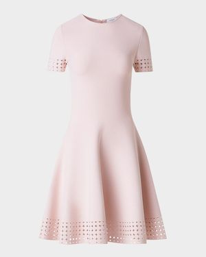 Dot Lace Knit A-Line Dress