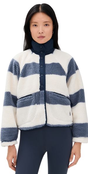 FP Movement Rocky Ridge Sherpa Jacket Rugby Stripes Ivory XL