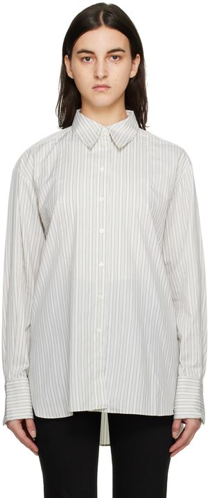 BITE Chemise blanc cassé à rayures