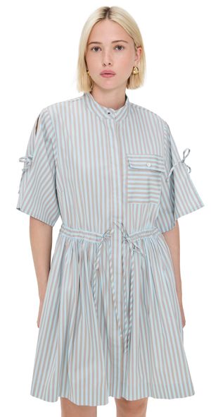 HEVRON Febe Dress Ice Blue Stripe XS