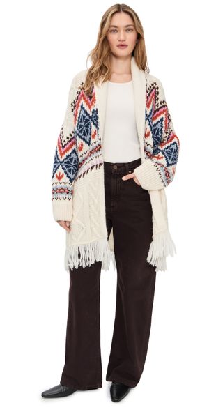 Lingua Franca Hilda Baby Alpaca Robe Cream Multi XS